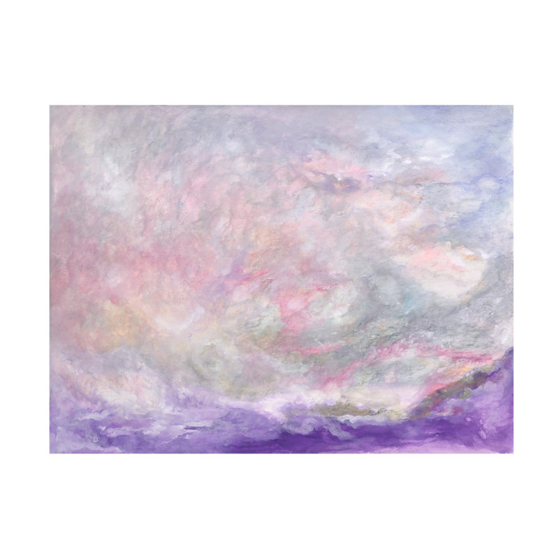 «Beant Clouds and Violet Sea On Canvas» par Ellen Kossoff, reproduction, H 14 po x l 19 po x P 2 po