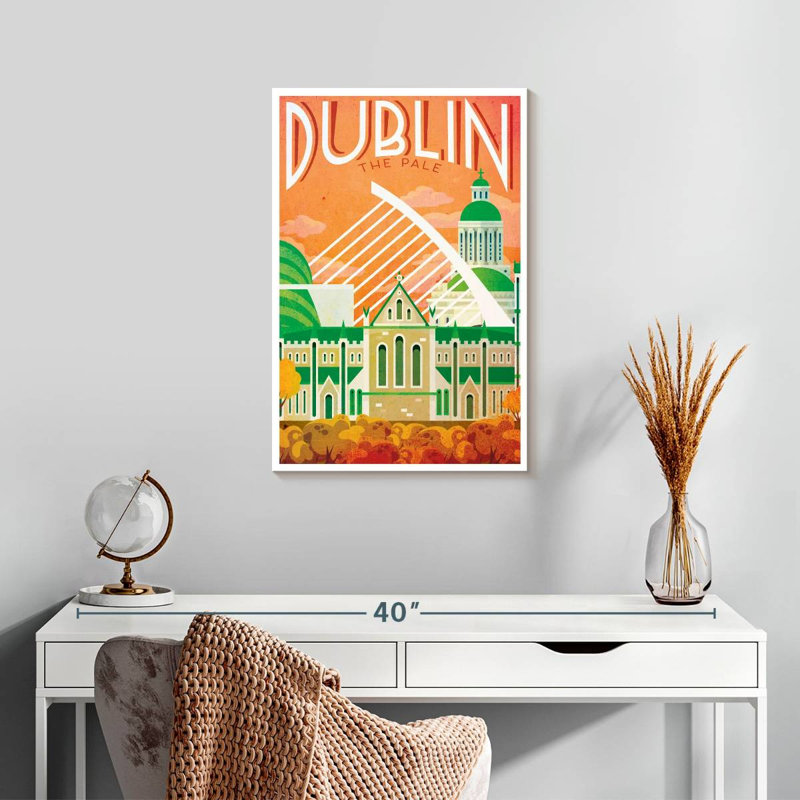 Affiche rétro de Dublin, Dublin, H 24 po x l 16 po