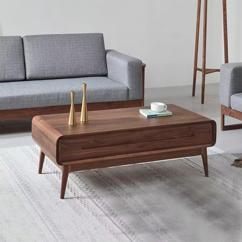 Smooth Rounded Coffee Table with Durable Edges, 17.72" H x 47.24" L x 23.62" W