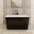 Glendale Casainc 43" Black Acrylic Freestanding Soaking Bathtub with Built-in Seat, Rectangle