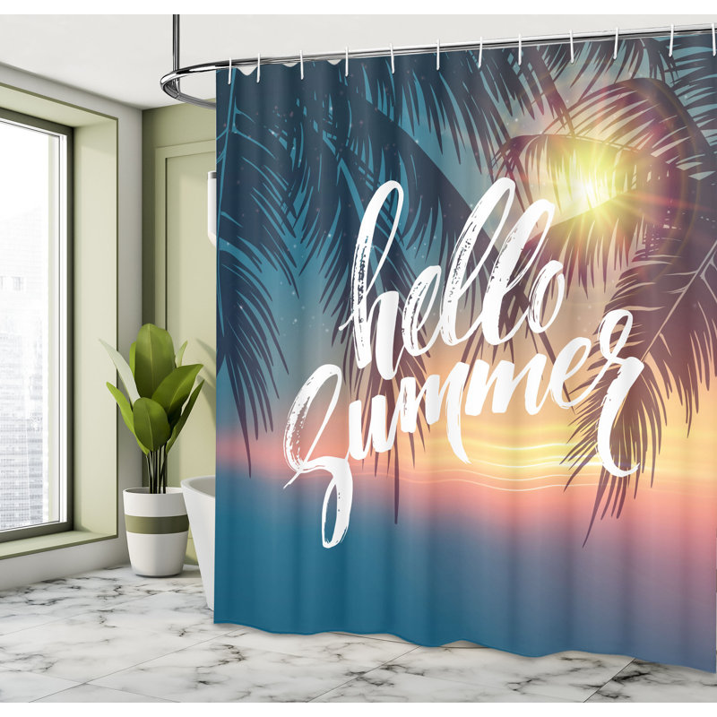 Rideau de douche simple palm tree tropic paradise beach, l 69 po x L 84 po