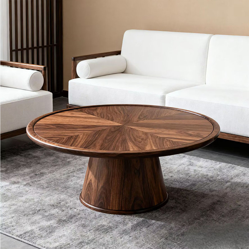 Table basse moderne et simple en bois massif., H 19,6 po x L 47,2 po x l 47,2 po