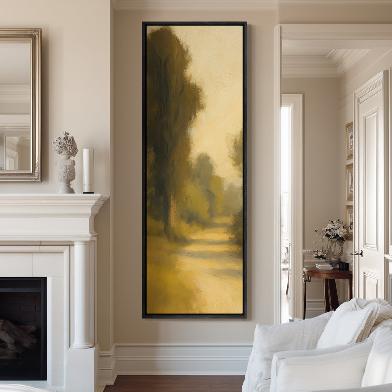 Grande toile murale encadrée, "Green Country Road", 60 po x 20 po, 60 po x 30 po, 60" H x 20" W, Noir