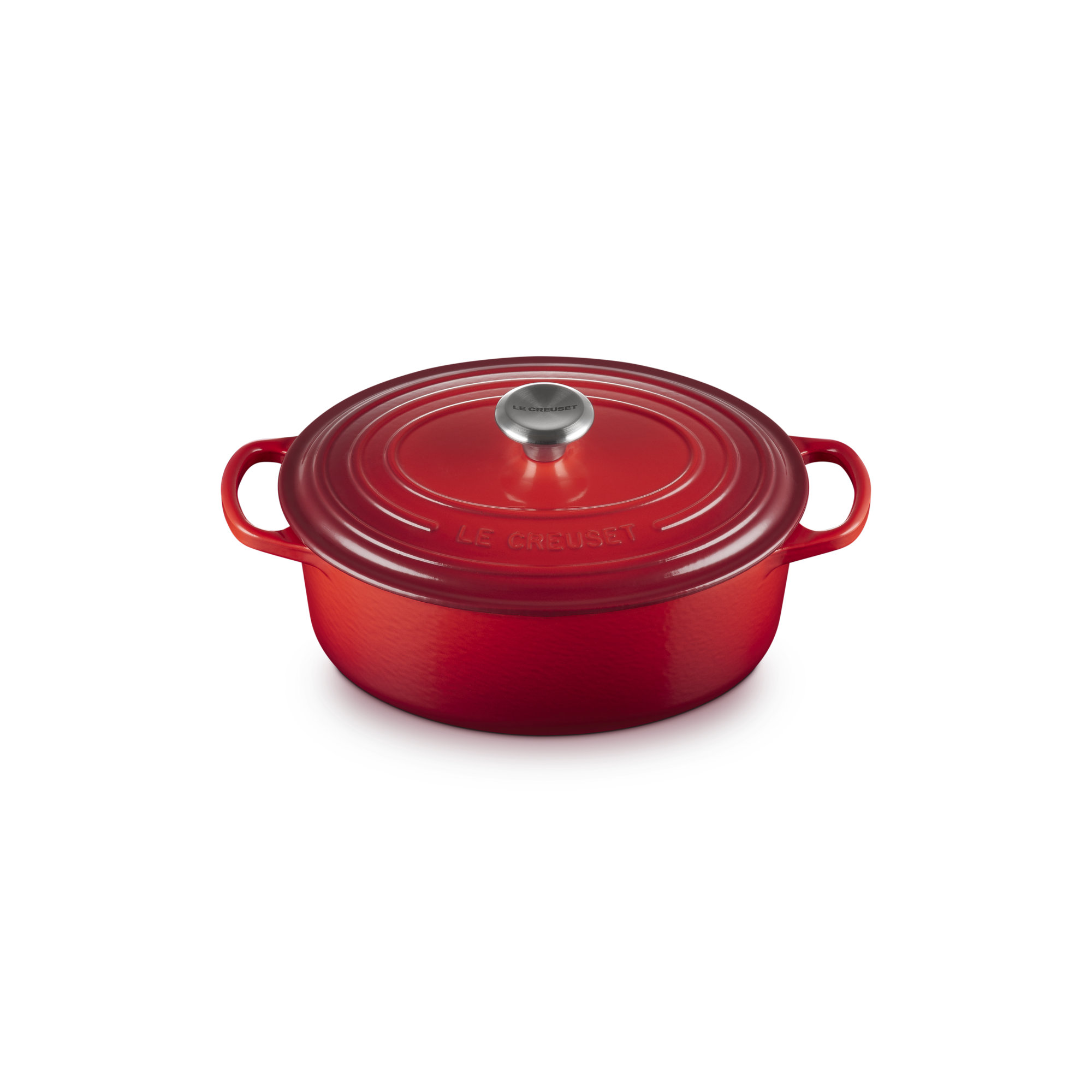 Le Creuset Enameled Cast Iron Oval Dutch Oven with Lid, Cerise, 2.75 quarts