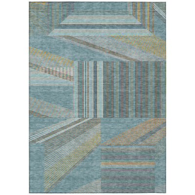 Machine Washable Indoor/Outdoor Chantille ACN2840 Geometric Rug