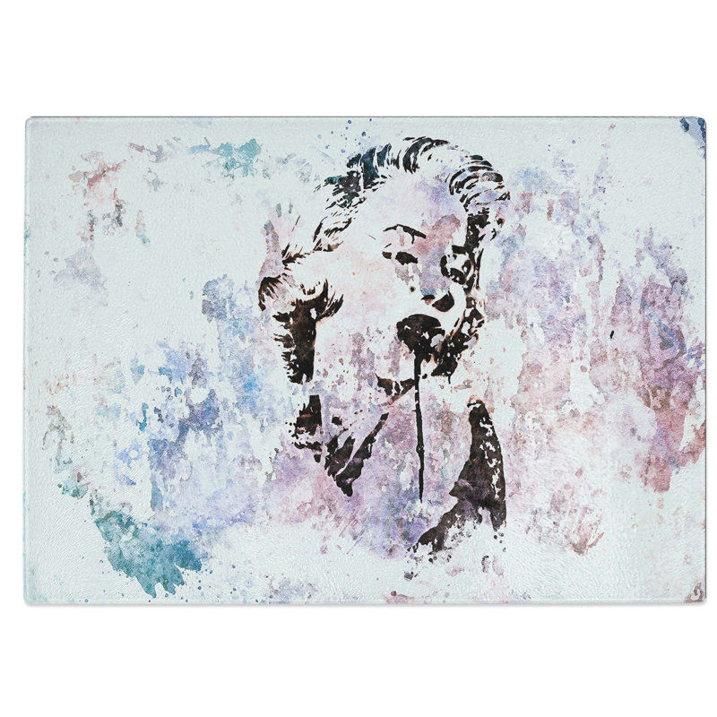 Glass Marilyn Monroe Graffiti in Abstract Chopping Board, 28.5 cm W x 20 cm L