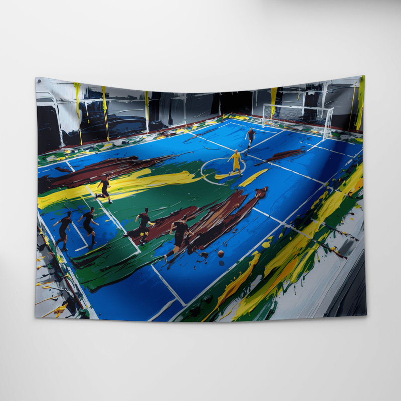 Tapisserie murale Sports Futsal Court, 68 po x 80 po