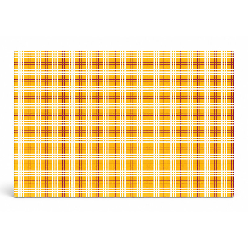 «Gold & White Plaid - National Football Teams», art mural sur toile, H 24 po x l 36 po