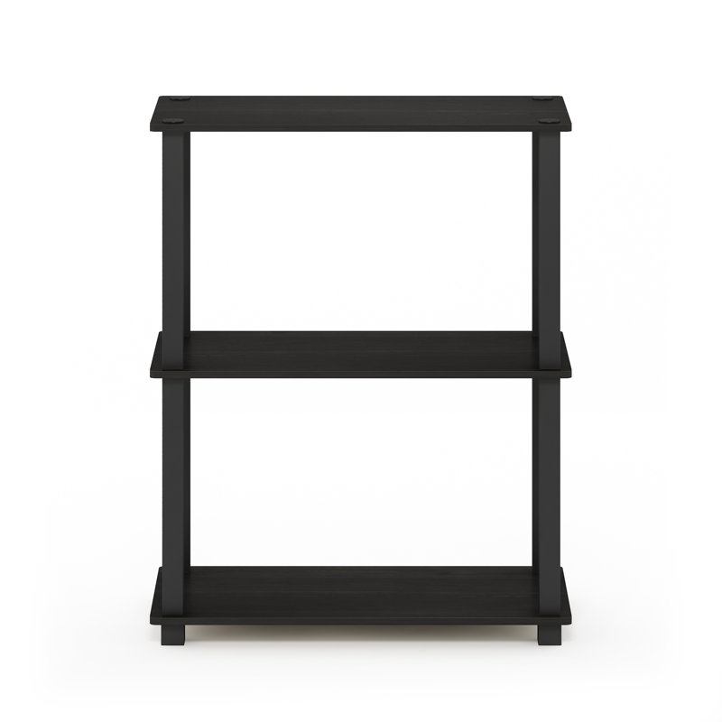 Decorius Etagere Bookcase, Espresso/Black Square Tube, (4 Shelves) 43.25" H x 23.6" W x 11.6" D
