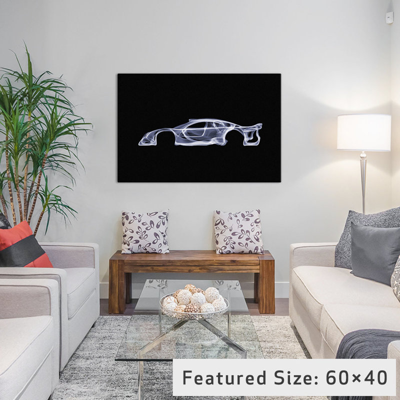 Mercedes-benz clk gtr, impression sur toile tendue, H 40 po x l 60 po x P 1,5 po, Toile tendue, Pas de tapis