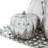 Benito Ceramic Pear, Pumpkin, and Squash Fruit Decorative Sculpture with Decorative Grid Plate Set-418266444