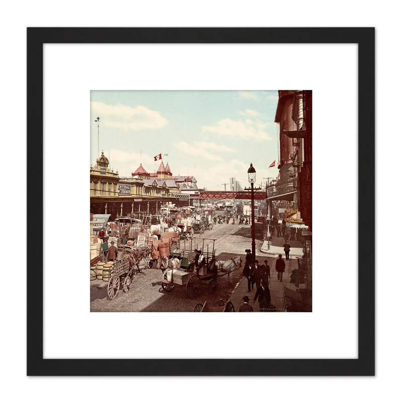 New York West Street 1901 Vintage 1 Piece Single Picture Frame Painting