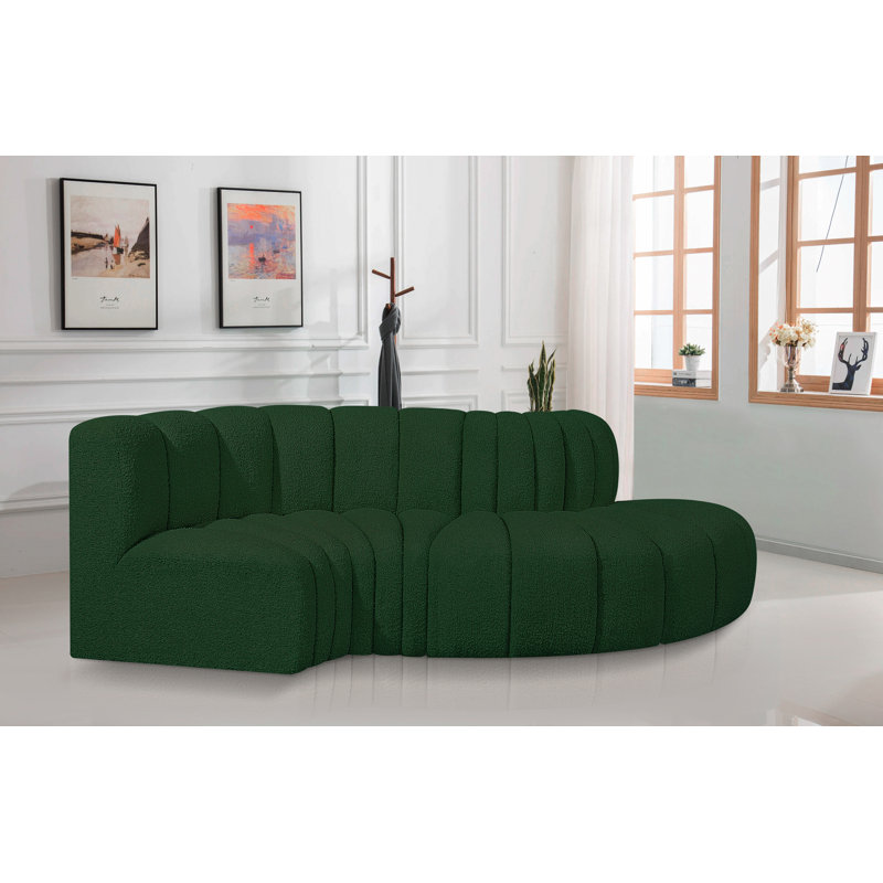 Canapé et méridienne rembourrés Houssam, Tissu bouclé vert