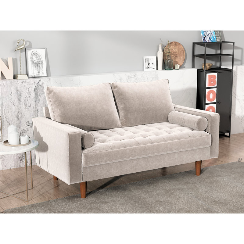 Hazen 69.6'' Velvet Loveseat, Green, 69.6" W