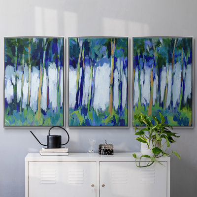 Lumière à travers les arbres, reproduction sur toile encadrée 3 pièces