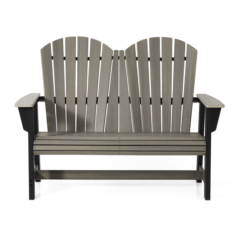 Banc Adirondack de 52 po, noir, Gris / Noir