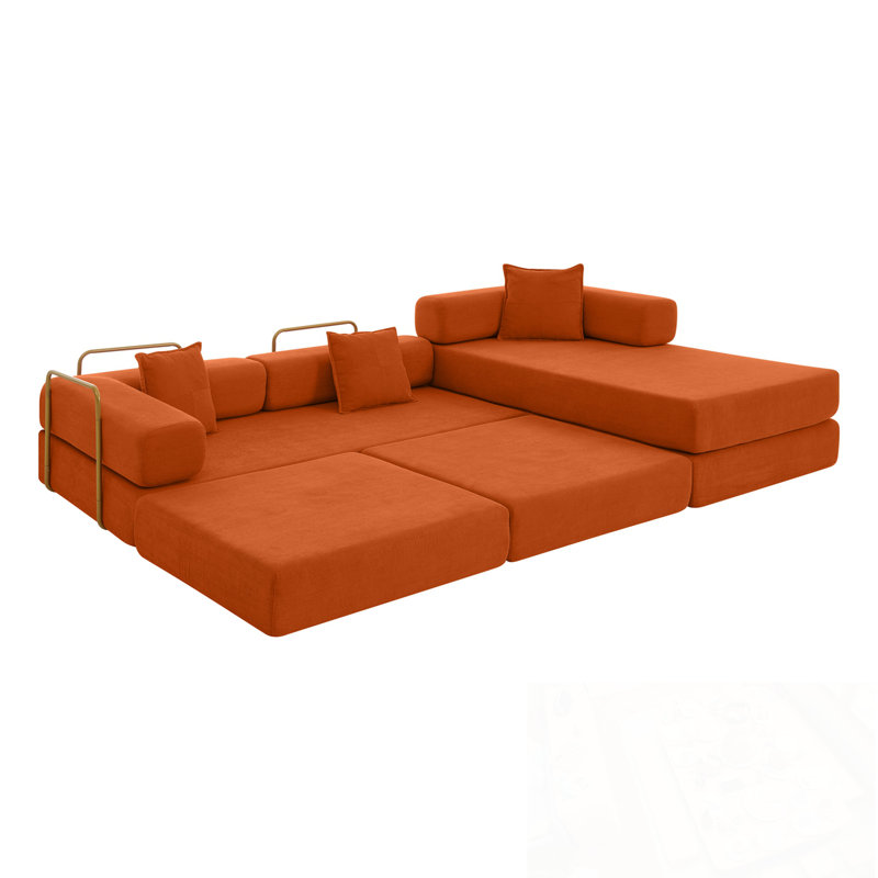 Canapé modulaire en L Boneless, Orange