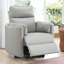 Fauteuil inclinable oscillant Sagen avec pivot, cuir gris