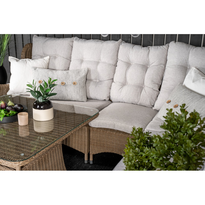 Demarcus 5 Seater Rattan Corner Sofa Set