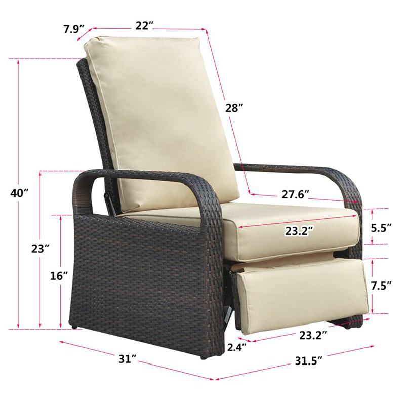 Chaise longue d'extérieur en métal Adhvik, Kaki