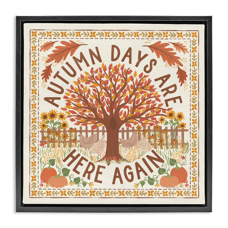 "Autumn Days Here Again", art mural encadré par Laura Marshall, Cadre flottant noir de jais, H 18 po x l 18 po