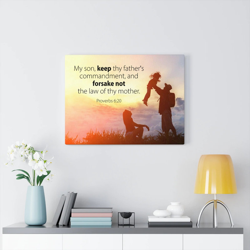 The Law Of Thy Mother Proverbs 6:20 - Wrapped Canvas Print, 61cm H x 76cm W