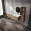 Meuble-lavabo mural avec lavabo et armoire latérale, portes à fermeture en douceur-1662593056