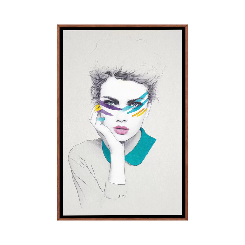 Warpaint Sally by Jenny Rome - Print on Canvas, 101.6 cm H x 66.04 cm W, Classic Brown Wood Framed