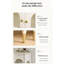 Console élégante à 3 sections blanc crème, rangement ouvert et tiroirs pour le couloir