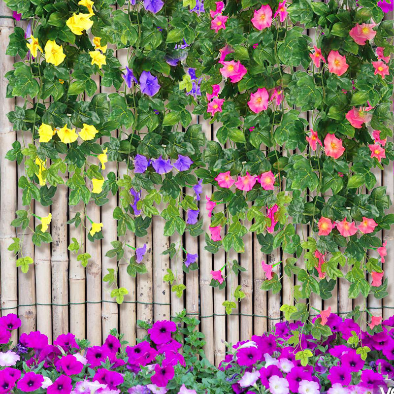 1 pièce de 35 pieds de vignes artificielles, Rouge rose