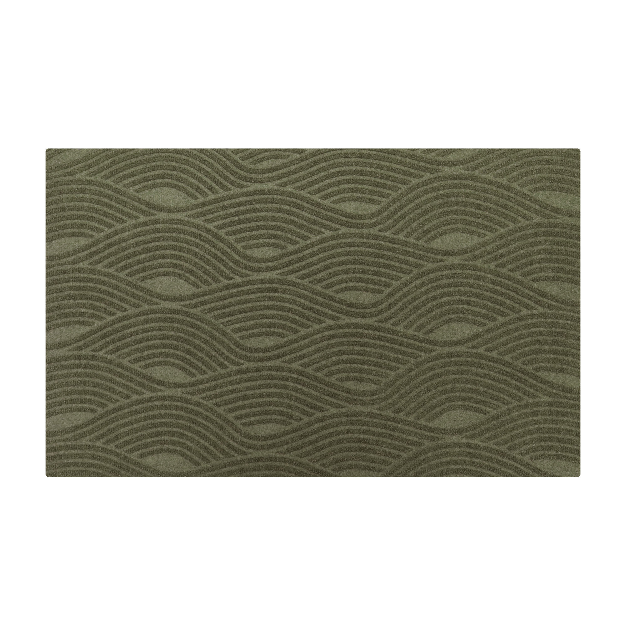 WaterHog Luxe Waves Non-Slip Indoor Outdoor Doormat, Olive