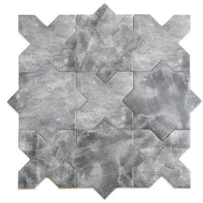 Siena Gray 5 in. Star with Cross Matte Ceramic Wall and Floor Tile (10.76 sq ft/case) 