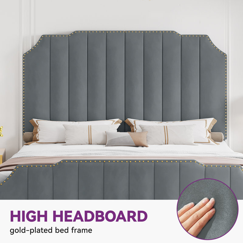Upholstered Platform Bed, King