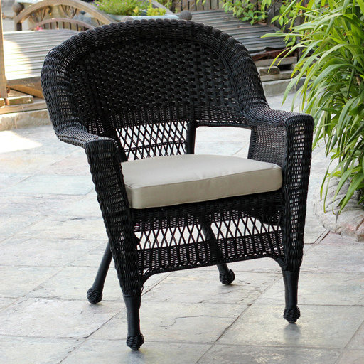 Arliss Steel Outdoor Lounge Chair, Black, Tan
