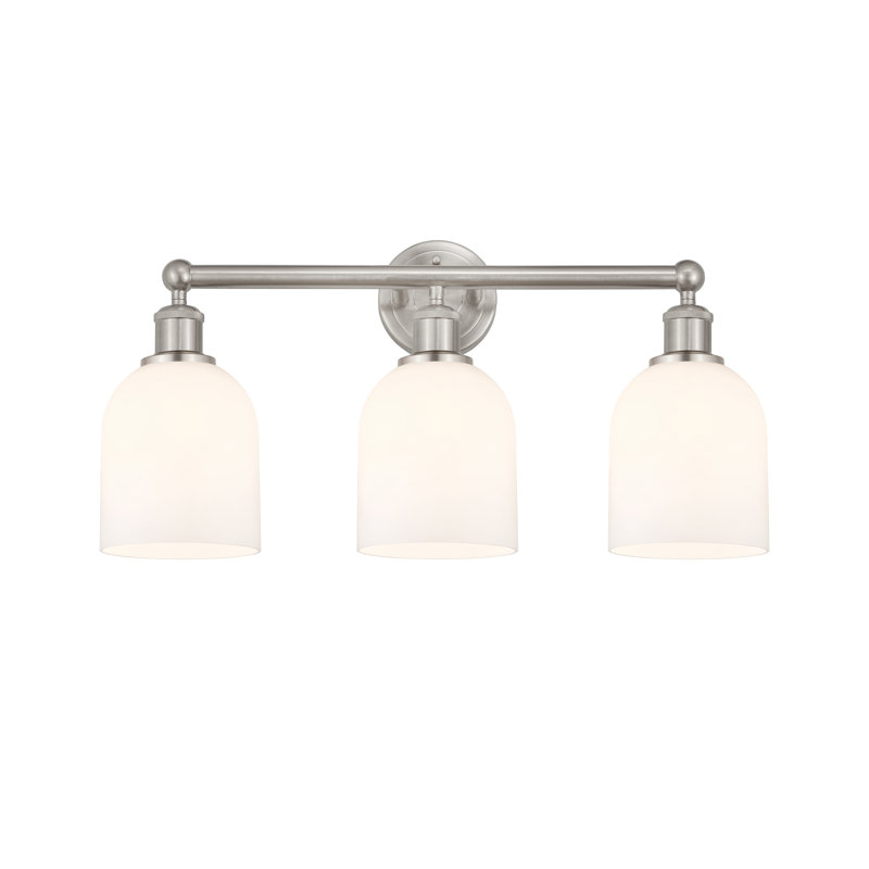Allysson 3 - Light Dimmable Vanity Light, Glossy White, Brushed Satin Nickel
