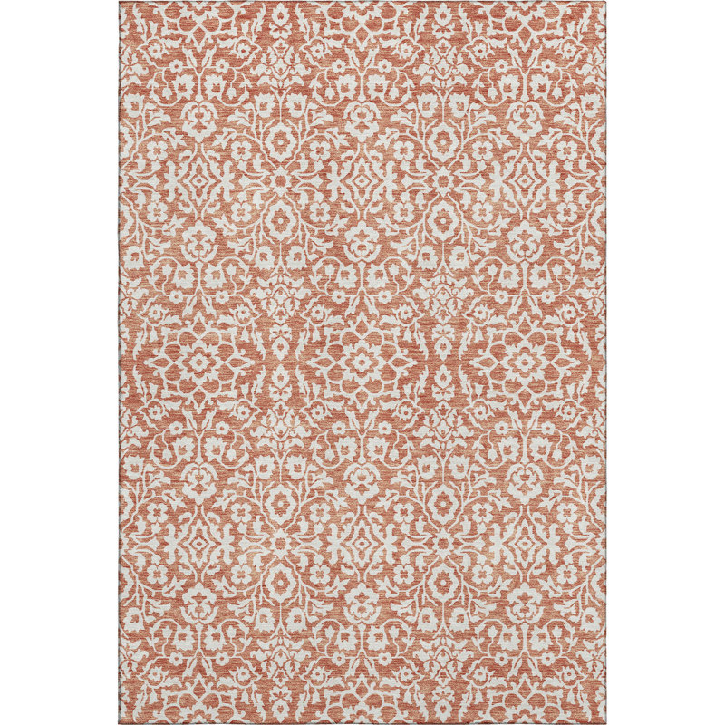 Premium Machine Washable Prisco Coral Rug, Rectangle 5' x 7'6"