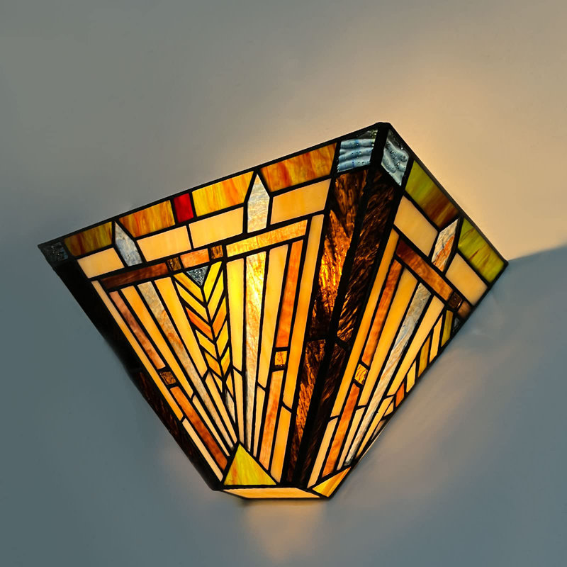 Applique murale Tiffany en verre coloré style abat-jour 1 lumière Tiffany