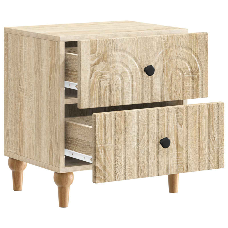 43cm W Manufactured Wood Bedside Table, Sonoma Oak