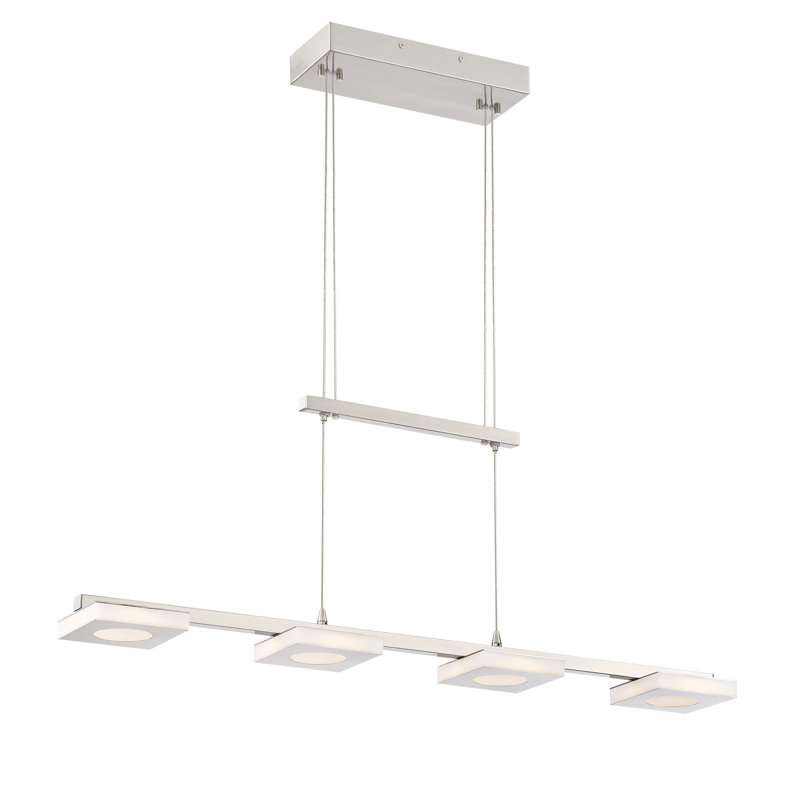 Luminaire suspendu linéaire à 4 lumières pour îlot de cuisine Acuff