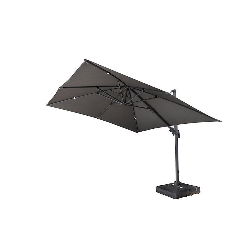 Dorcheer 118" Square Cantilever Umbrella, Dark Grey