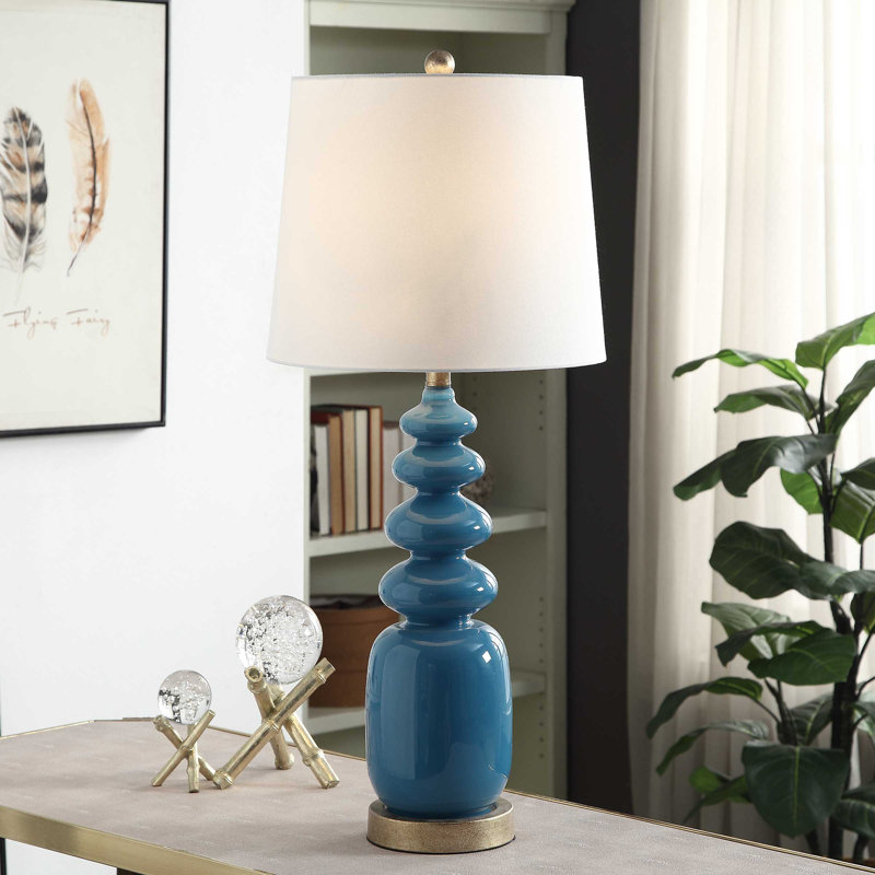 Lampe de table 32 po Casmir, bleu