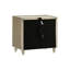 Camel And 2 Nightstand With Led Dual - Soft Glow From Led, Fully Upholstered In Velvet, Clear Tempered Glass Top, Built-in Ports, Felt-lined Drawer, Solid Engineered Wood Build