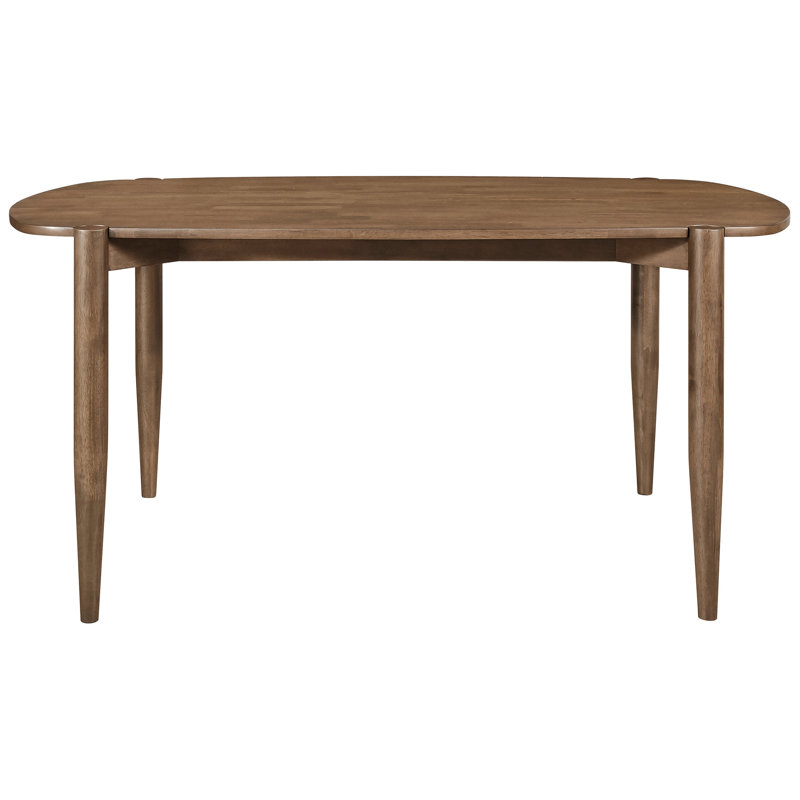 Table de salle à manger en bois massif noyer de style moderne, plateau de table rectangulaire avec bords arrondis, cadre de table et de table de 30 po x 38,97 x l 63 po, largeur 38,97 po