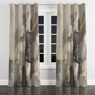 Abstract Design Shapes I - Modern Blackout Grommet Curtain - 1 panel