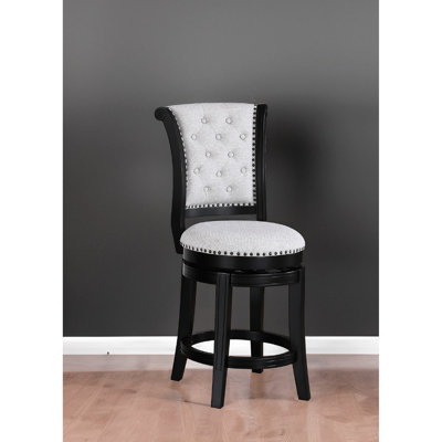 2 tabourets de pub pivotants 2 po à hauteur de comptoir avec siège rembourré et repose-pieds en métal, siège en flanelle contemporaine gris
