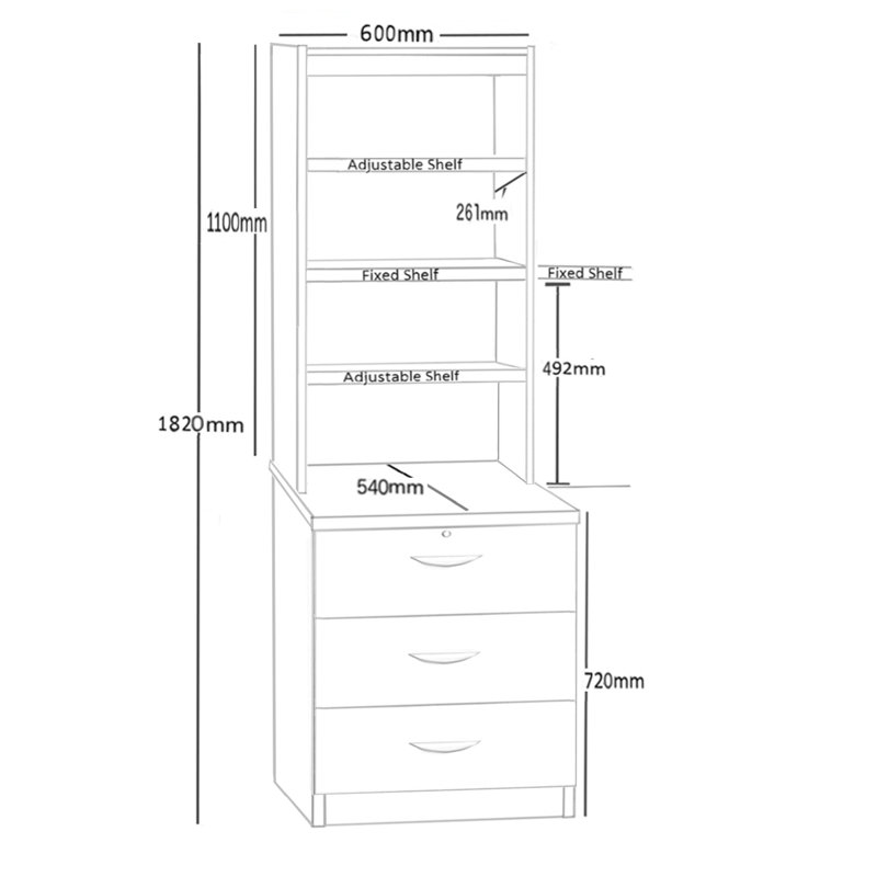 Brenai 3 -Drawer, Classic Oak