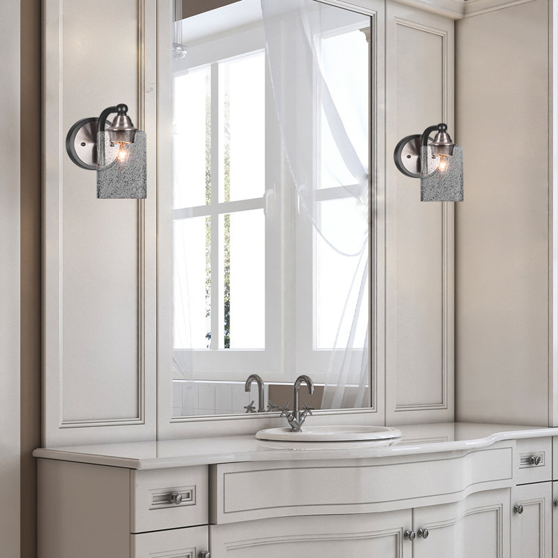 Michell 1-Light Wall Sconce, Matte Black/Brushed Nickel