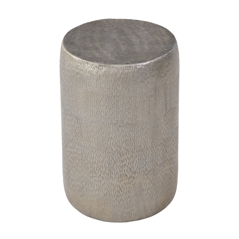 Sahara 12 in. W Round Stainless Steel End Table
