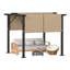 Balconera 3Mx3m Metal Pergola With Retractable Roof, SPF 15 With PU Coated Canopy For Barbecue Event Home, Black
