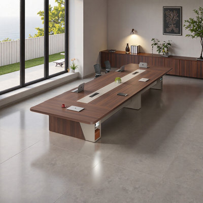 Table de conférence avec prise de courant et rangement